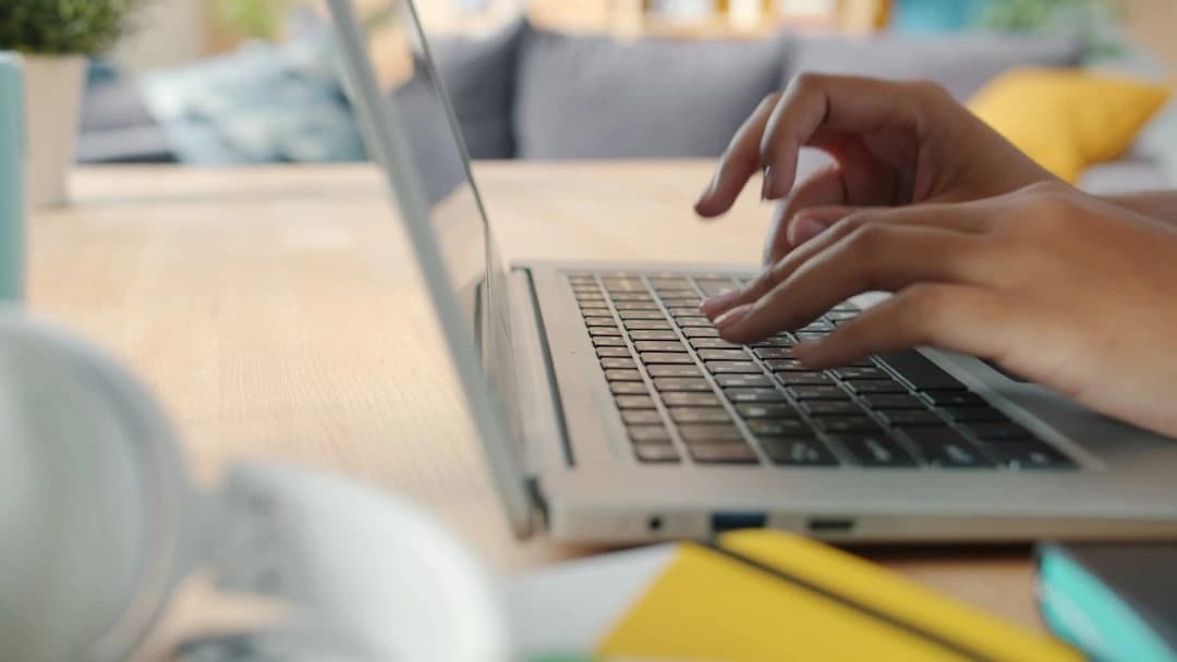 Student studying with laptop